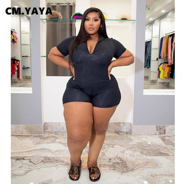 pants cm.yaya women plus size playsuit short sleeve zip stand collar stretchy skinny bodycon playsuits casual rompers summer outfits, Black
pants cm.yaya women plus size playsuit short sleeve zip stand collar stretchy skinny bodycon playsuits casual rompers summer outfits, Black