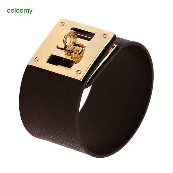 hemres designer bracelet trendy korean version wide leather couple cool feeling fashion bracelet simple and rotatable alloy clasp 7elq, Black
hemres designer bracelet trendy korean version wide leather couple cool feeling fashion bracelet simple and rotatable alloy clasp 7elq, Black