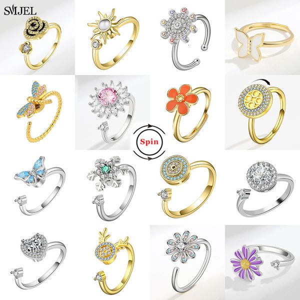 solitaire ring cincin fidget spinner kecemasan untuk wanita beberapa kristal bunga mata kupu kupu hewan berputar anti stres perhiasan pernik, Golden;silver
solitaire ring cincin fidget spinner kecemasan untuk wanita beberapa kristal bunga mata kupu kupu hewan berputar anti stres perhiasan pernik, Golden;silver