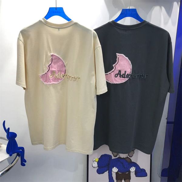 2023ss summer loose washed embroidered cotton t-shirts, Black;brown