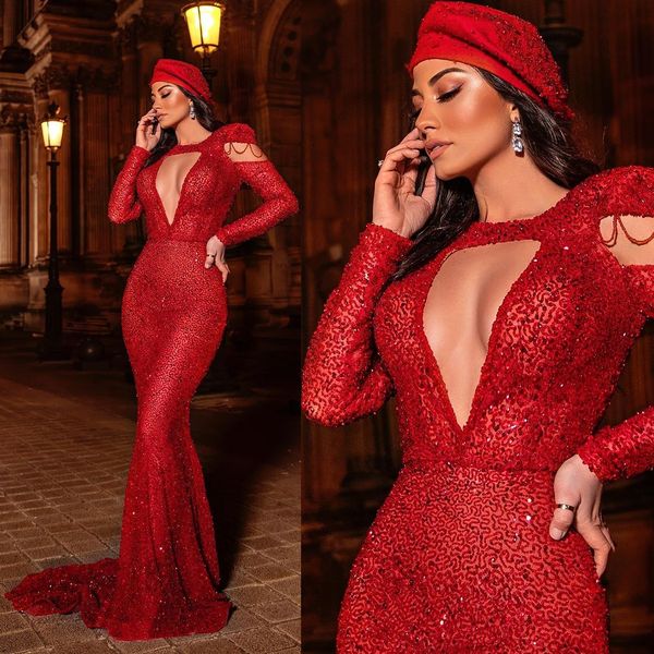 exquisite red prom dresses lace tassels party dresses long sleeves sequined mermaid custom made evening dress, Black;red
exquisite red prom dresses lace tassels party dresses long sleeves sequined mermaid custom made evening dress, Black;red