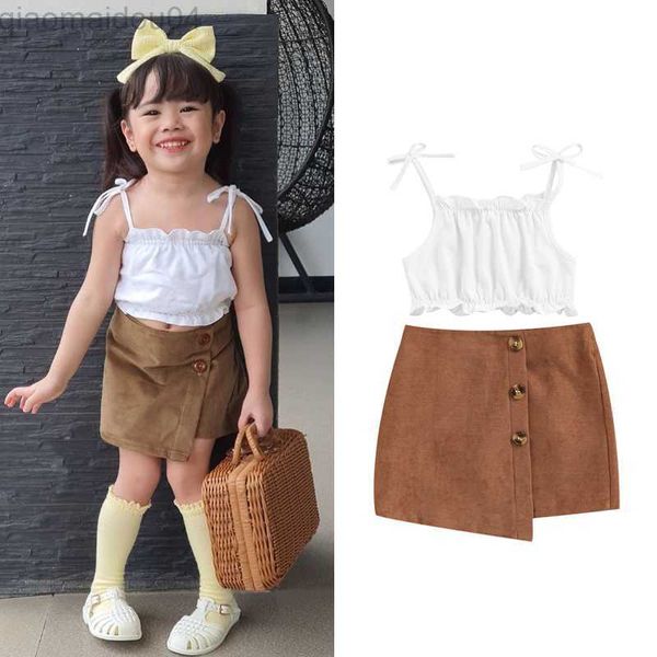 clothing sets summer kids girls clothes sleeveless white vest short skirt children fashion style 2pcs children girl clothing sets aa230426
clothing sets summer kids girls clothes sleeveless white vest short skirt children fashion style 2pcs children girl clothing sets aa230426