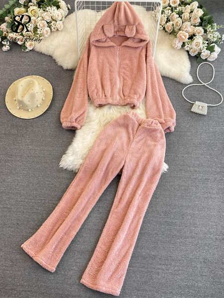 pants singreiny hooded casual villus winter sets long sleeve sweatshirt coat+wide leg long pant zipper fashion women two pieces suits, White
pants singreiny hooded casual villus winter sets long sleeve sweatshirt coat+wide leg long pant zipper fashion women two pieces suits, White