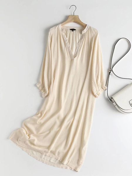 dresses yenkye 2022 fashion women pleated casual loose dress v neck female cotton summer vestido midi dress, Black;gray
dresses yenkye 2022 fashion women pleated casual loose dress v neck female cotton summer vestido midi dress, Black;gray
