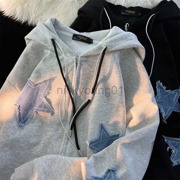 men's hoodies sweatshirts mens star patch zip up hoodie for men oversized y2k sweatshirt jacket e-girl 90s pullover streetwear y23, Black
men's hoodies sweatshirts mens star patch zip up hoodie for men oversized y2k sweatshirt jacket e-girl 90s pullover streetwear y23, Black