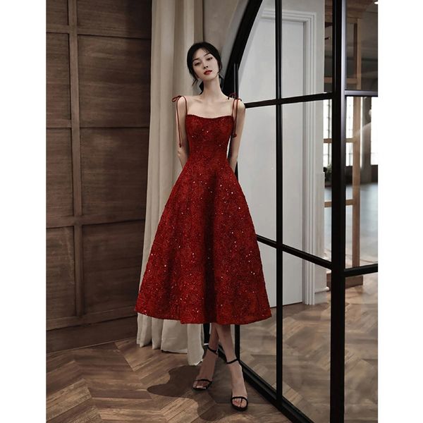 burgundy cocktail dresses spaghetti strap ankle length beading a-line exquisite sequins formal prom party gowns toast clothing, Black
burgundy cocktail dresses spaghetti strap ankle length beading a-line exquisite sequins formal prom party gowns toast clothing, Black