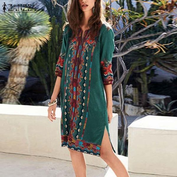 dresses women bohemian floral printed dress zanzea autumn v neck 3/4 sleeve sundress femme robe split hem beach vestido vintage dresses7, Black;gray
dresses women bohemian floral printed dress zanzea autumn v neck 3/4 sleeve sundress femme robe split hem beach vestido vintage dresses7, Black;gray