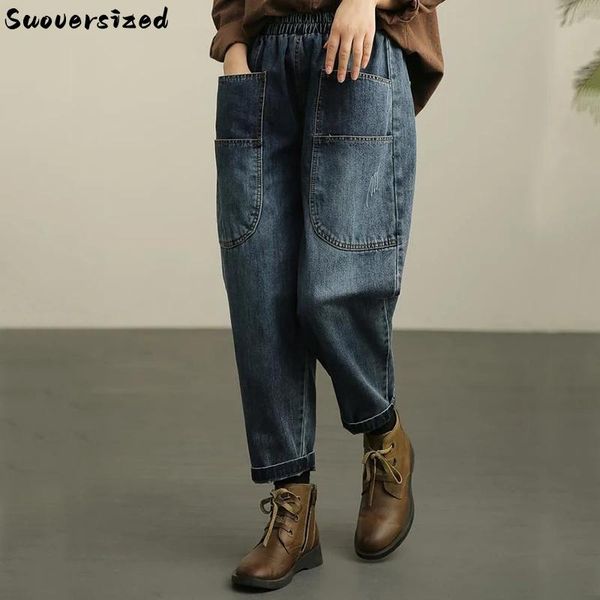 jeans do old anklelength straight jeans women casual elastic high waist baggy harem denim pants vintage pantalones oversize vaqueros, Blue
jeans do old anklelength straight jeans women casual elastic high waist baggy harem denim pants vintage pantalones oversize vaqueros, Blue