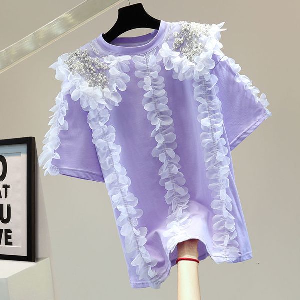 women's t-shirt sweet chic lace heavy daimonds patchwork design t shirt women summer o neck short sleeve korean fashion y2k clothes 23, White
women's t-shirt sweet chic lace heavy daimonds patchwork design t shirt women summer o neck short sleeve korean fashion y2k clothes 23, White