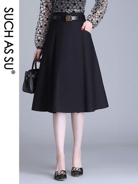 capris such as su new 2022 spring autumn women's pleated black brown sashes s3xl size female woven aline midlong pockets skirt 8250, Black;white
capris such as su new 2022 spring autumn women's pleated black brown sashes s3xl size female woven aline midlong pockets skirt 8250, Black;white