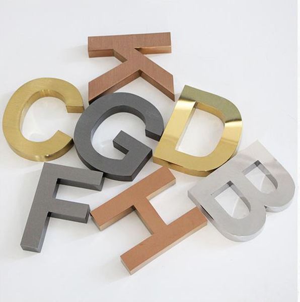 

Custom Only Metal Letters 3D Gold Brass Letters Office Company Advertising Word Processing