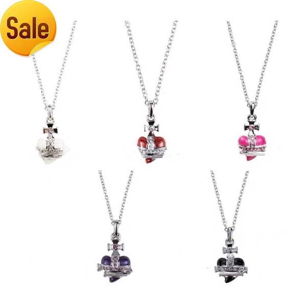 classic fashion punk necklace heart saturn planet necklace west queen diamond nana women's party fashion jewelry with box, Silver
classic fashion punk necklace heart saturn planet necklace west queen diamond nana women's party fashion jewelry with box, Silver