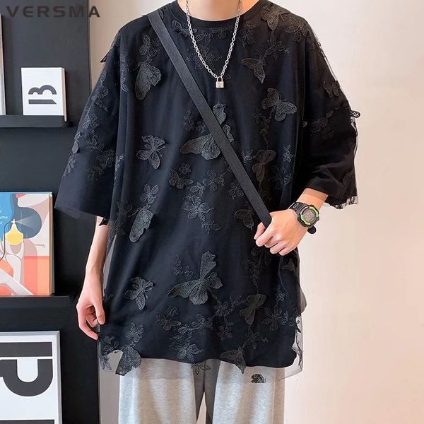 men's t-shirts versma japanese youth chic butterfly stitch mesh t-shirt men summer trendy short sleeve fake two piece tshirt women drop, White;black
men's t-shirts versma japanese youth chic butterfly stitch mesh t-shirt men summer trendy short sleeve fake two piece tshirt women drop, White;black