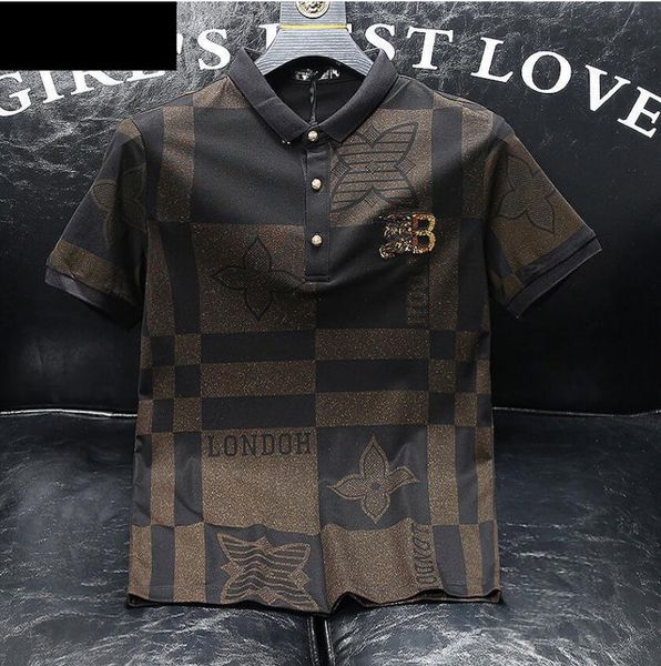 men's t-shirts designer european station men's summer new polo shirt tide checkered flocking lapel all-match t-shirt men youth enw, White;black
men's t-shirts designer european station men's summer new polo shirt tide checkered flocking lapel all-match t-shirt men youth enw, White;black