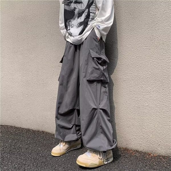 men's pants streetwear spring casual retro cargo pants men solid color baggy pants elastic waist harajuku joggers man pants 230426, Black
men's pants streetwear spring casual retro cargo pants men solid color baggy pants elastic waist harajuku joggers man pants 230426, Black