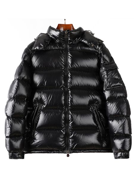 

Topstoney mens designer jacket winter monclair coat puffer jacket short glossy down jacket Hooded couple's stylish and versatile bread suit solid color coats 2101, Black-2101