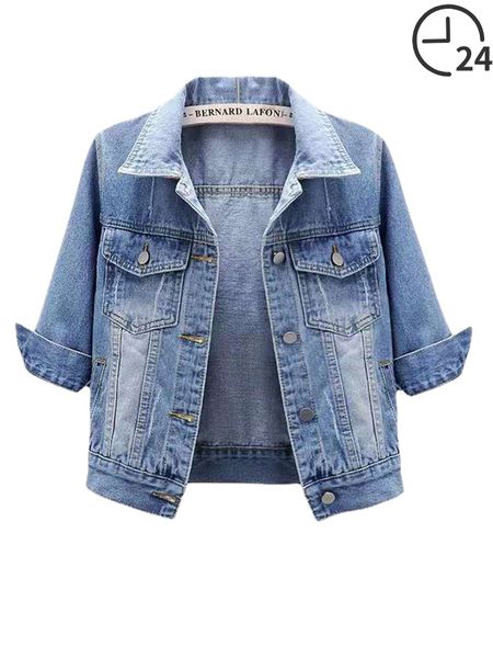 women's jackets jean jacket women denim jackets autumn korean casual cotton three quarter sleeves streetwear camisole coats office lady, Black;brown
women's jackets jean jacket women denim jackets autumn korean casual cotton three quarter sleeves streetwear camisole coats office lady, Black;brown