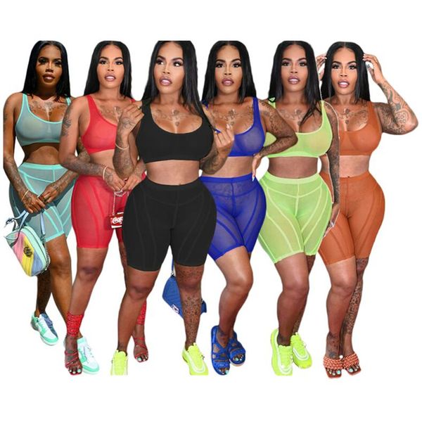 2023 designer summer tracksuits sheer mesh two piece sets women outfits summer see through vest crop and shorts night club wear wholesale cl, Gray
2023 designer summer tracksuits sheer mesh two piece sets women outfits summer see through vest crop and shorts night club wear wholesale cl, Gray