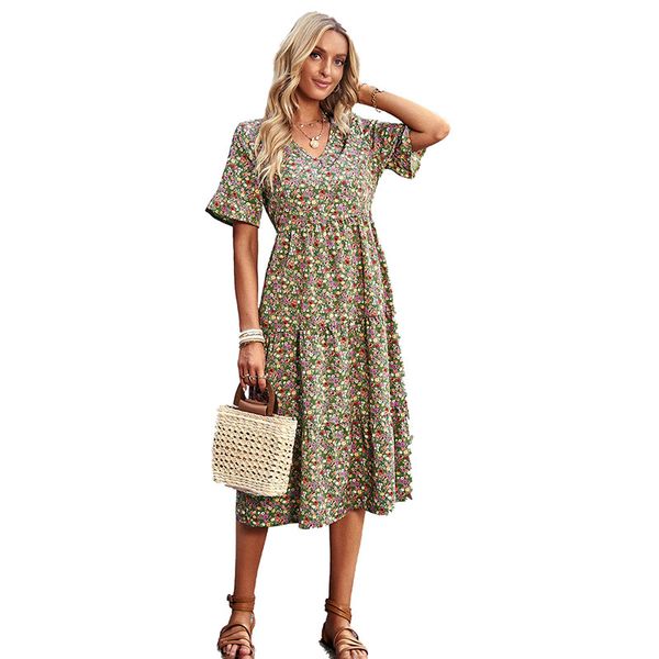 v neck bell short sleeves a-line midi casual dress pullover slim high waist floral printed panelled ruffles split sweep basic style holiday, Black;gray
v neck bell short sleeves a-line midi casual dress pullover slim high waist floral printed panelled ruffles split sweep basic style holiday, Black;gray