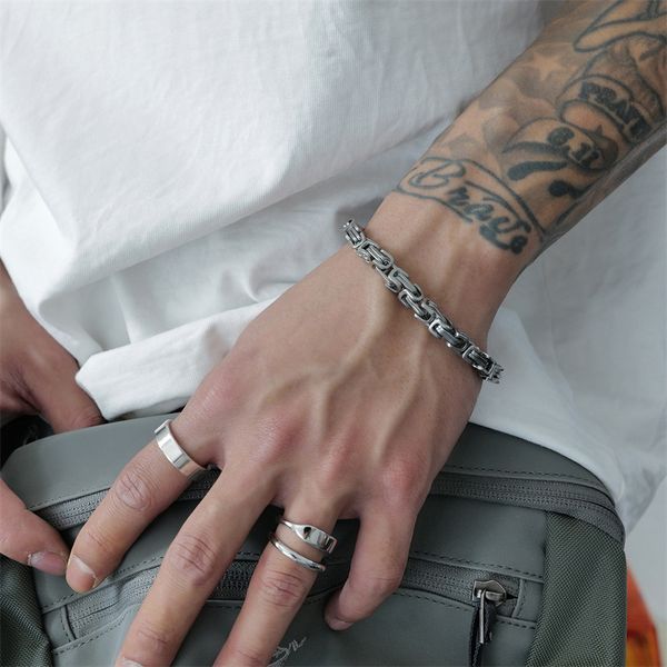 titanium steel colorless cuban bracelet male rascal handsome hip hop minimalist ins design trendy cool jewelry, Black
titanium steel colorless cuban bracelet male rascal handsome hip hop minimalist ins design trendy cool jewelry, Black