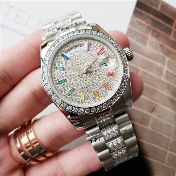 iced out watch automatic mechanical scratch resistant sapphire 36mm pave dial waterproof white diamonds set president wristwatch, Slivery;black
iced out watch automatic mechanical scratch resistant sapphire 36mm pave dial waterproof white diamonds set president wristwatch, Slivery;black