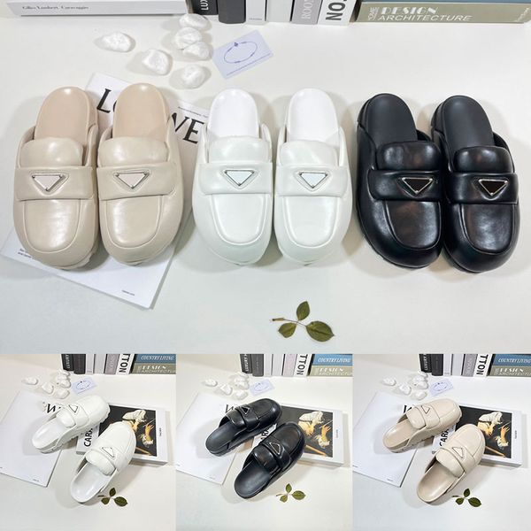2023 women mules prad soft lining leather sandals slippers mule slides yellow womens lady scuffs indoors outdoor fashions, Black
2023 women mules prad soft lining leather sandals slippers mule slides yellow womens lady scuffs indoors outdoor fashions, Black