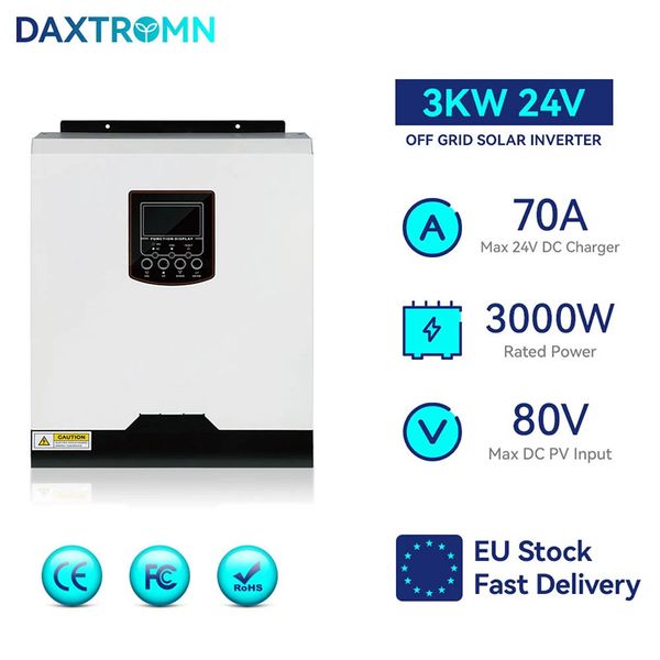 daxtromn 3kw off grid solar inverter 24v 220v 3000w pure sine wave inverter 70a solar charge controller pwm hybrid inverter
daxtromn 3kw off grid solar inverter 24v 220v 3000w pure sine wave inverter 70a solar charge controller pwm hybrid inverter