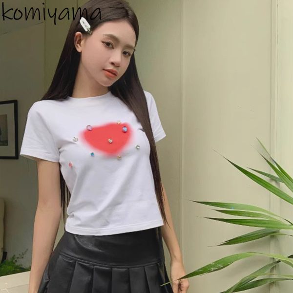 women's t-shirt o neck short sleeve heart print tees summer casual y2k patchwork diamond t shirt sweet fashion hit color ropa mujer 23, White
women's t-shirt o neck short sleeve heart print tees summer casual y2k patchwork diamond t shirt sweet fashion hit color ropa mujer 23, White