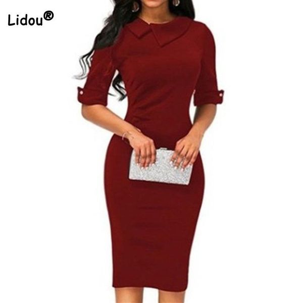 dresses spring autumn clothes office lady one word collar pullover elegant solid color half sleeve basic bag hip midi dress for women, Black;gray
dresses spring autumn clothes office lady one word collar pullover elegant solid color half sleeve basic bag hip midi dress for women, Black;gray