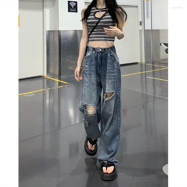 women's jeans y2k high waist ripped loose wide leg vintage summer street solid color streetwear hole casual chic woman, Blue
women's jeans y2k high waist ripped loose wide leg vintage summer street solid color streetwear hole casual chic woman, Blue