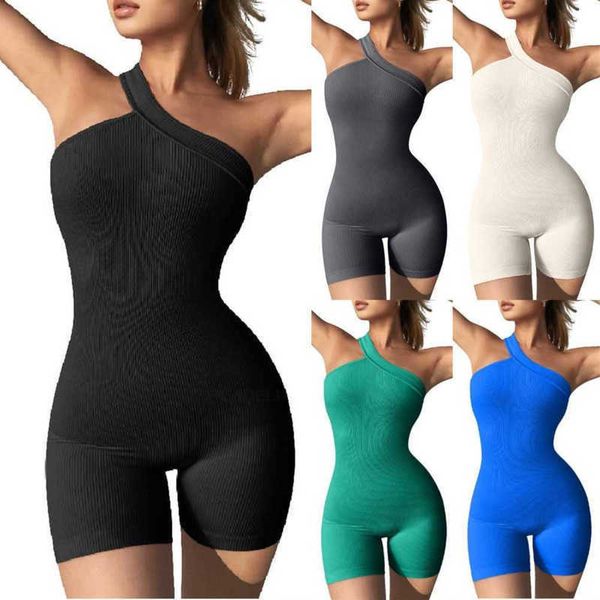 women jumpsuits clothes designer spring summer new threaded one-shoulder sleeveless slim fitting hip lifting new rompers, Black;white
women jumpsuits clothes designer spring summer new threaded one-shoulder sleeveless slim fitting hip lifting new rompers, Black;white