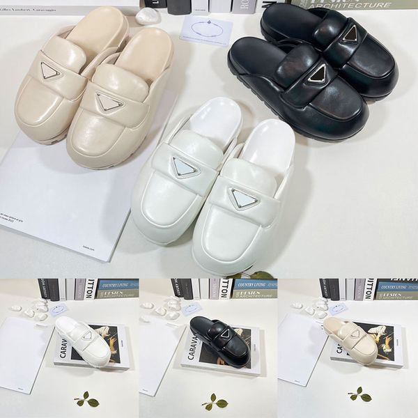 women mules prad soft lining leather sandals slippers mule slides triangle white womens lady scuffs indoors outdoor fashions, Black
women mules prad soft lining leather sandals slippers mule slides triangle white womens lady scuffs indoors outdoor fashions, Black