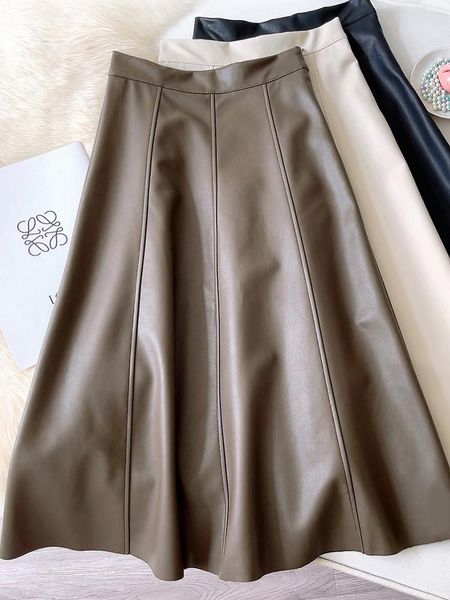 capris surmiitro 2022 autumn winter korean fashion vintage pu leather midi long skirt women high waist a line skirt female, Black;white
capris surmiitro 2022 autumn winter korean fashion vintage pu leather midi long skirt women high waist a line skirt female, Black;white