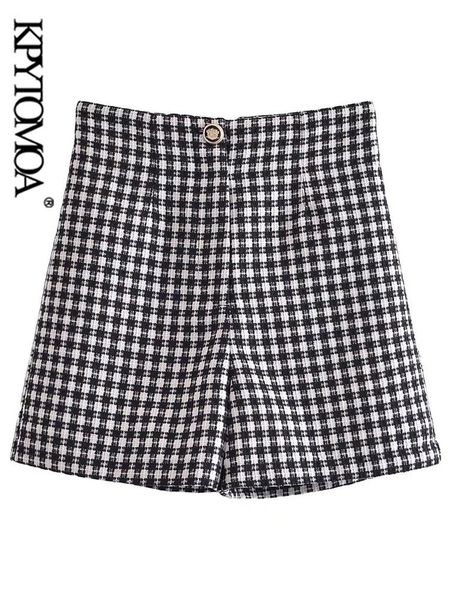 shorts kpytomoa women fashion check tweed bermuda shorts vintage high waist zipper fly female short pants mujer, White;black 
shorts kpytomoa women fashion check tweed bermuda shorts vintage high waist zipper fly female short pants mujer, White;black