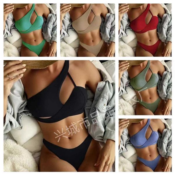 girl swimwear spicy solid color one shoulder bikini set hollow out strap slim swimwear female bikini
girl swimwear spicy solid color one shoulder bikini set hollow out strap slim swimwear female bikini