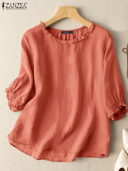 t-shirt autumn ruffles zanzea vintage women casual solid cotton shirt fashion loose work blusas oversize o neck 3/4 sleeve blouse, White
t-shirt autumn ruffles zanzea vintage women casual solid cotton shirt fashion loose work blusas oversize o neck 3/4 sleeve blouse, White