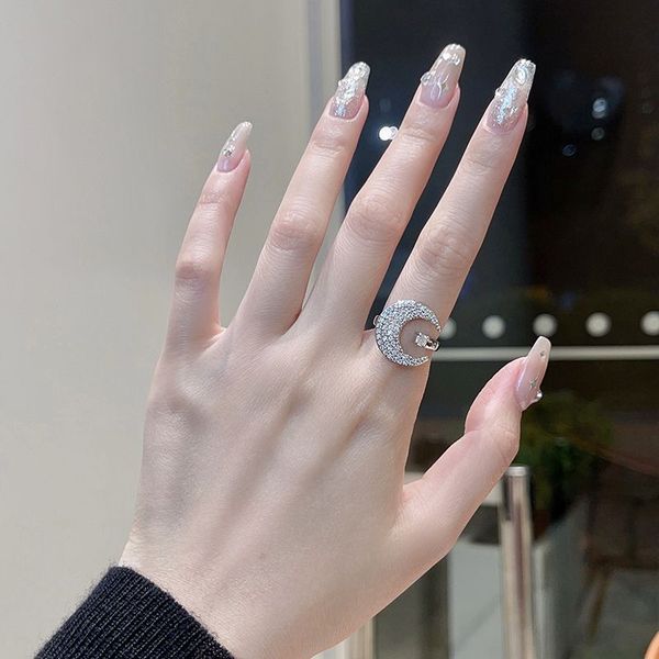 luxury ring couple rings zircon moon open ring creative design trend wind index ring personality with temperament jewelry engagement rings f, Silver
luxury ring couple rings zircon moon open ring creative design trend wind index ring personality with temperament jewelry engagement rings f, Silver