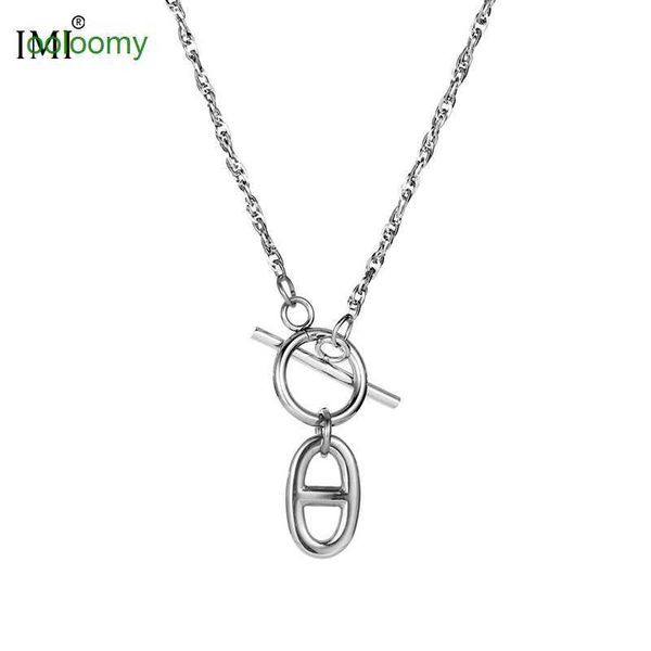 hemres designer necklace imi french elegant versatile pig nose necklace ins minimalist style ot button sweater collar chain titanium steel y, Black
hemres designer necklace imi french elegant versatile pig nose necklace ins minimalist style ot button sweater collar chain titanium steel y, Black