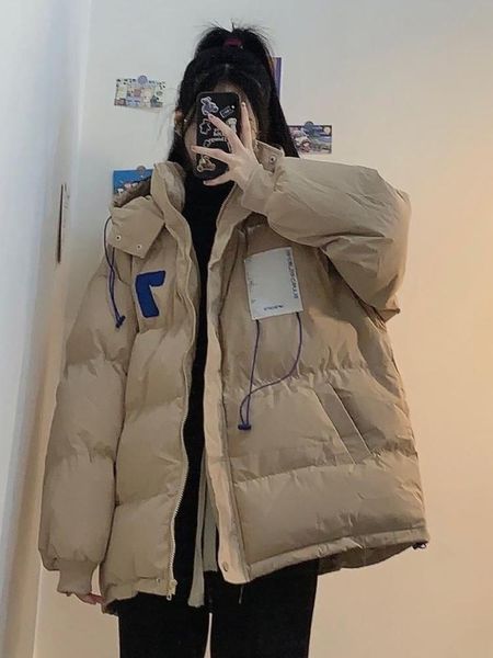 leather korean fashion casual cotton padded coat print patch loose hooded parkas 2022 new streetwear harajuku warm winter jackets women, Black
leather korean fashion casual cotton padded coat print patch loose hooded parkas 2022 new streetwear harajuku warm winter jackets women, Black