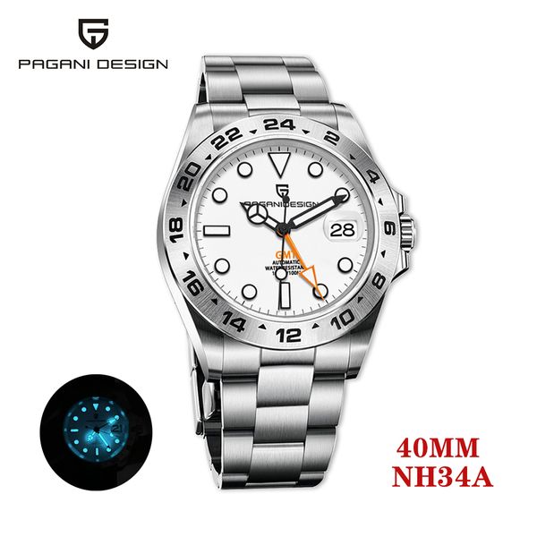 wristwatches 40mm pagani design nh34 men's gmt automatic mechanical watches sapphire stainless steel waterproof clock reloj hombre 2304, Slivery;brown
wristwatches 40mm pagani design nh34 men's gmt automatic mechanical watches sapphire stainless steel waterproof clock reloj hombre 2304, Slivery;brown