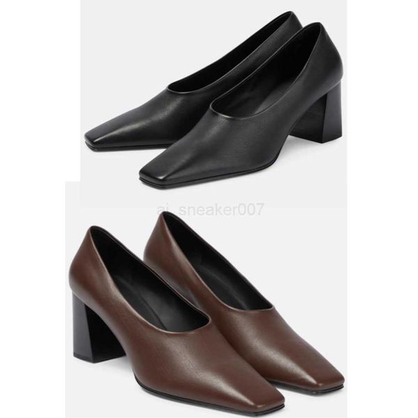 women's formal elegant shoes fashion brand the row casual shoes italian calf leather square head thick high heels perfect women's, Black
women's formal elegant shoes fashion brand the row casual shoes italian calf leather square head thick high heels perfect women's, Black