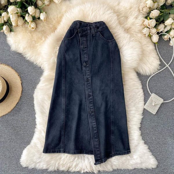 dresses new chic denim skirt for women black high waist single buttons front split irregular aline midi skirt elegant party jeans skirt, White;black
dresses new chic denim skirt for women black high waist single buttons front split irregular aline midi skirt elegant party jeans skirt, White;black