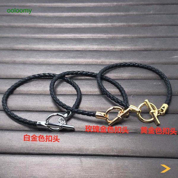 hemres designer bracelet fashion high edition new product 925 silver h-shaped pig nose leather rope bracelet enamel couple network red t23u, Black
hemres designer bracelet fashion high edition new product 925 silver h-shaped pig nose leather rope bracelet enamel couple network red t23u, Black