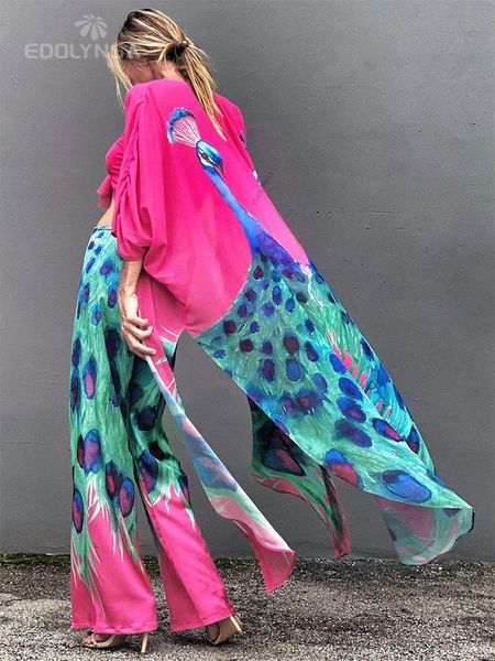 dresses 2022 boho peacock printed front open kimono dress blue chiffon tunic women summer clothing plus size beach dresses a1083, Black;gray
dresses 2022 boho peacock printed front open kimono dress blue chiffon tunic women summer clothing plus size beach dresses a1083, Black;gray