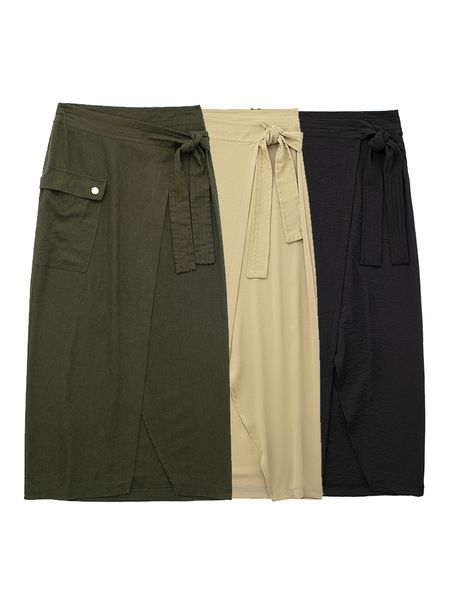 skirts duoperi women fashion with pockets dark green front slit midi vintage high waist female chic lady long skirt 230426, Black
skirts duoperi women fashion with pockets dark green front slit midi vintage high waist female chic lady long skirt 230426, Black