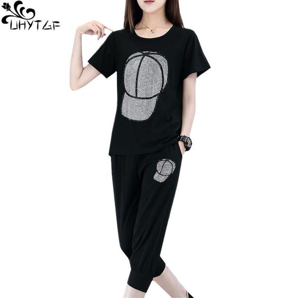 dress uhytgf summer for women clothes thin two piece set 5xl loose size tracksuit female casual suit ladie fashion diamond hat 287, White