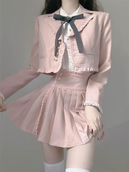 dress three piece sets womens outifits korean suit coat shirt pleated skirt solid button womans clothes 2022 autumn/winter skirt sets, White
dress three piece sets womens outifits korean suit coat shirt pleated skirt solid button womans clothes 2022 autumn/winter skirt sets, White