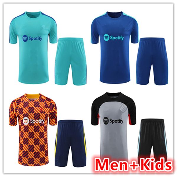 Image of 2023 2024 Men and Kids Soccer Jerseys Football Training Suit Tracksuit Jerseys Short Sleeve Shorts Kit 23 24 Mens Polo Jogging