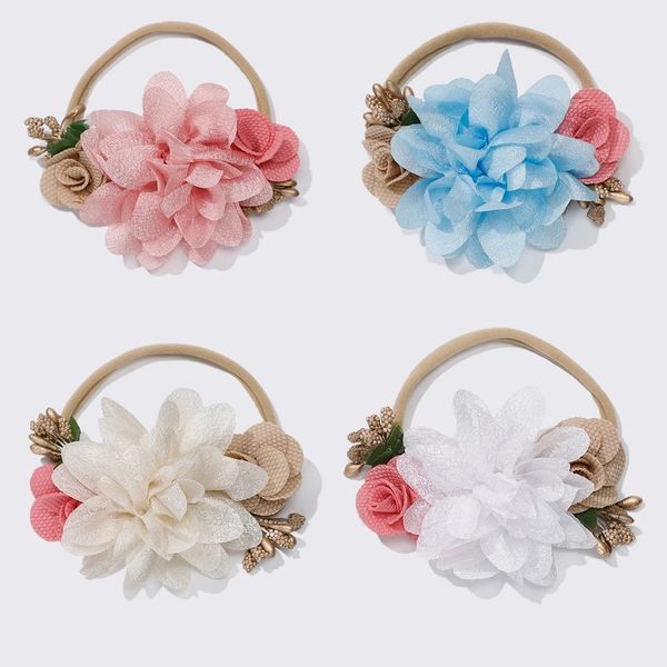 new baby girls artificial flower nylon headband newborn floral nylon headbands toddler kids nylon girls turban headwear, Slivery;white
new baby girls artificial flower nylon headband newborn floral nylon headbands toddler kids nylon girls turban headwear, Slivery;white