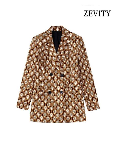 pants zevity women fashion double breasted printed blazer coat vintage long sleeve flap pockets female outerwear chic veste femme, White
pants zevity women fashion double breasted printed blazer coat vintage long sleeve flap pockets female outerwear chic veste femme, White